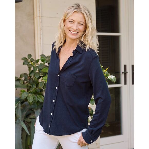 Frank & Eileen Tops - Frank & Eileen Eileen Long sleeve shirt Navy Modal S